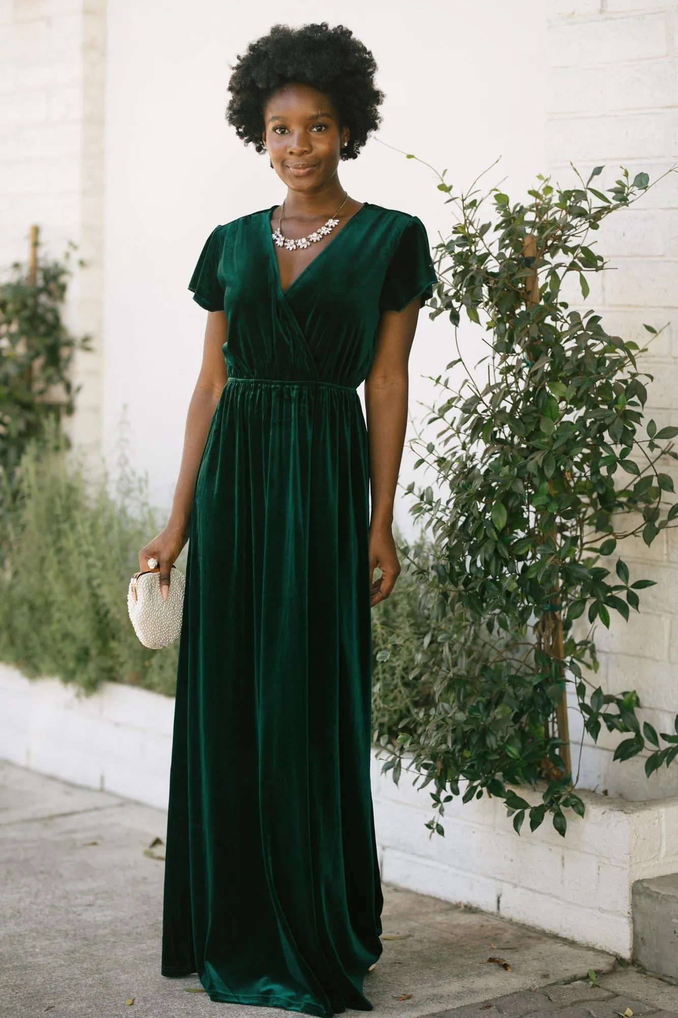 Vanessa Velvet Surplice Maxi Dress