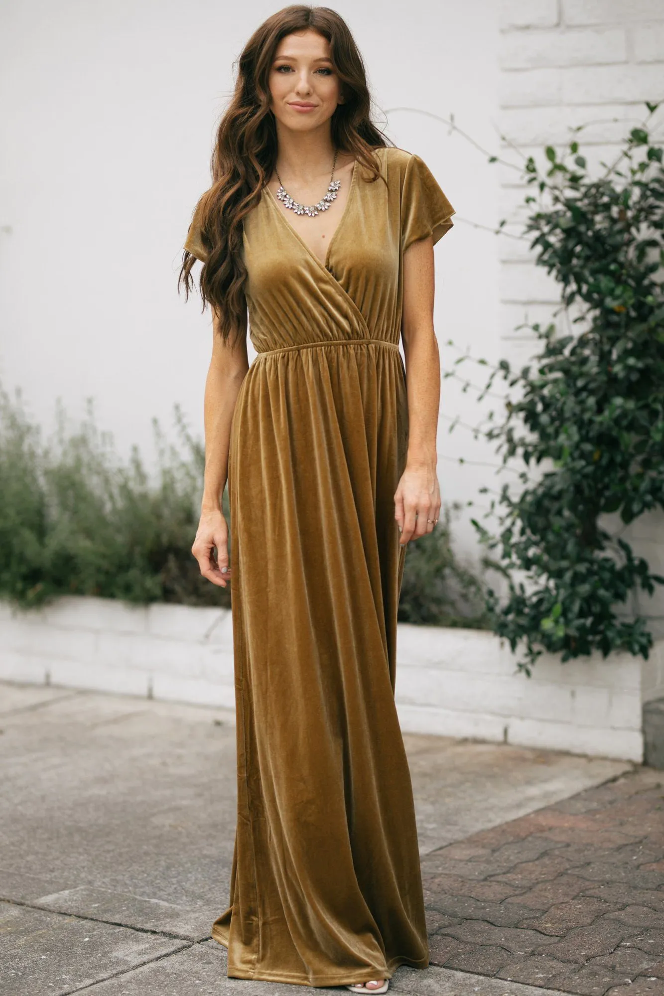 Vanessa Velvet Surplice Maxi Dress
