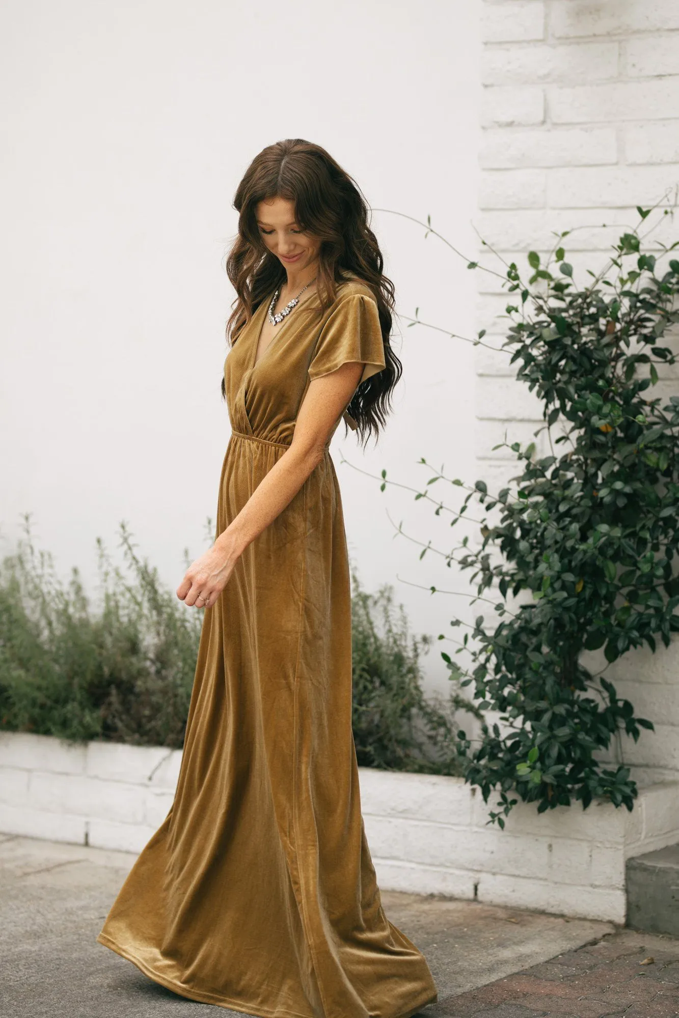 Vanessa Velvet Surplice Maxi Dress