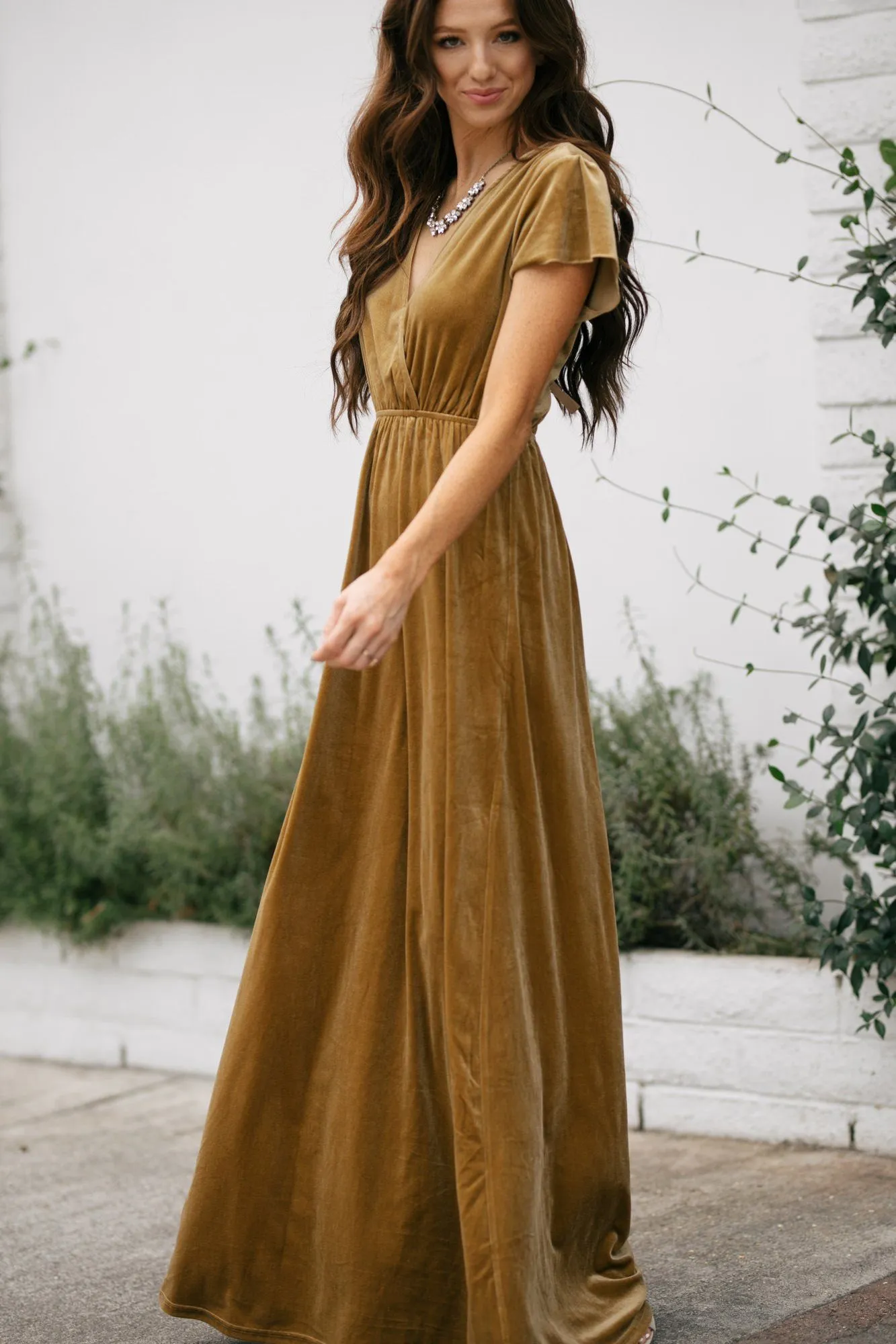 Vanessa Velvet Surplice Maxi Dress