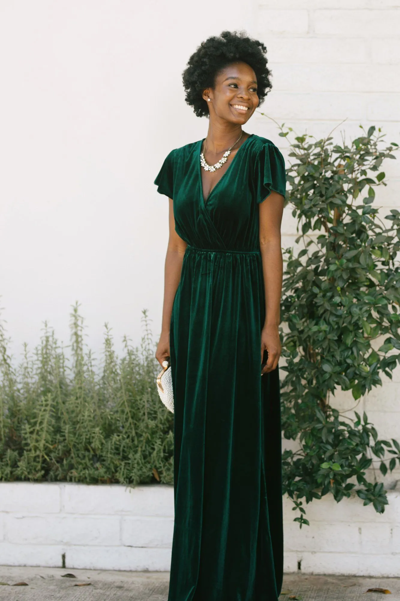 Vanessa Velvet Surplice Maxi Dress