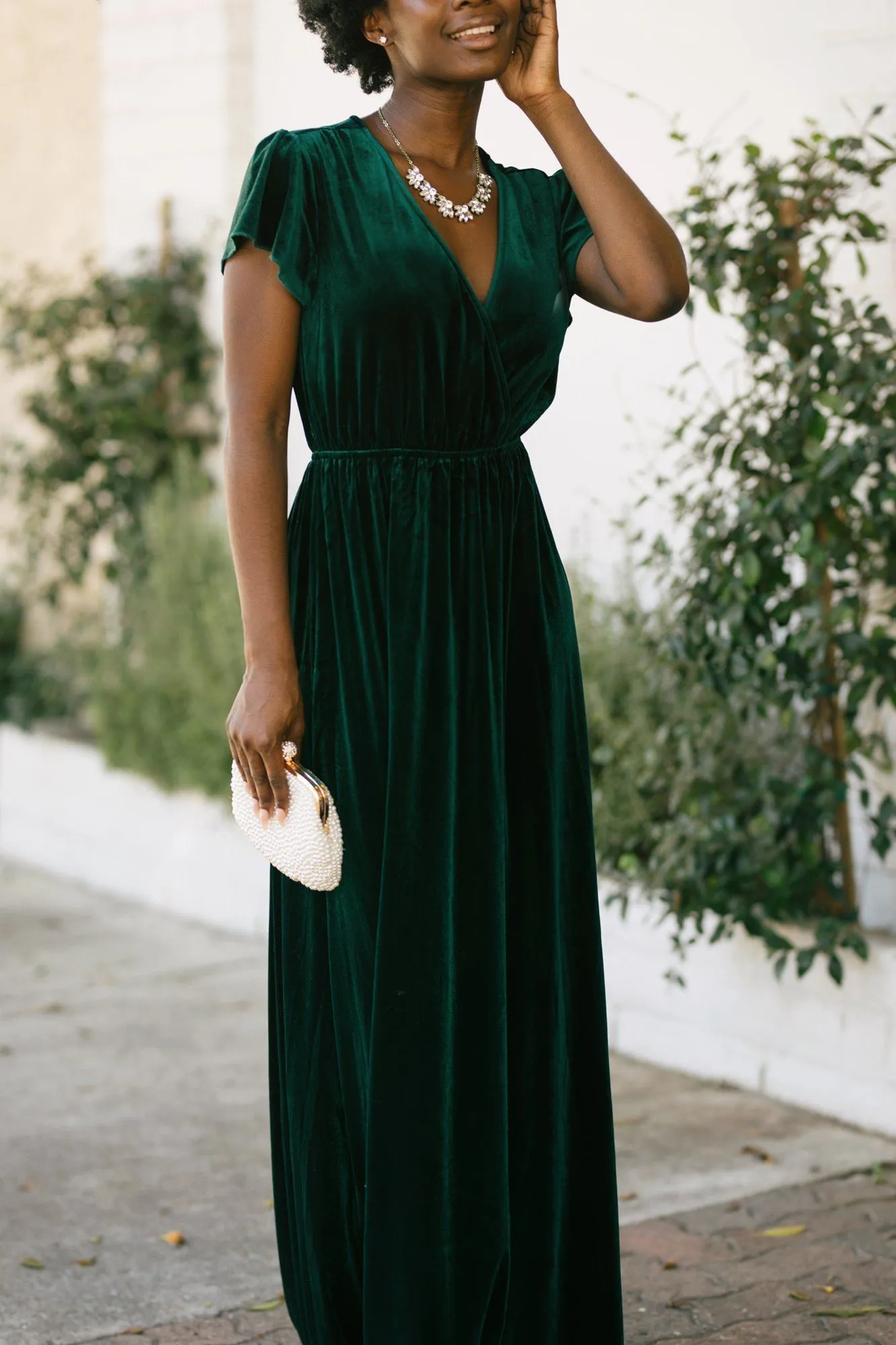 Vanessa Velvet Surplice Maxi Dress