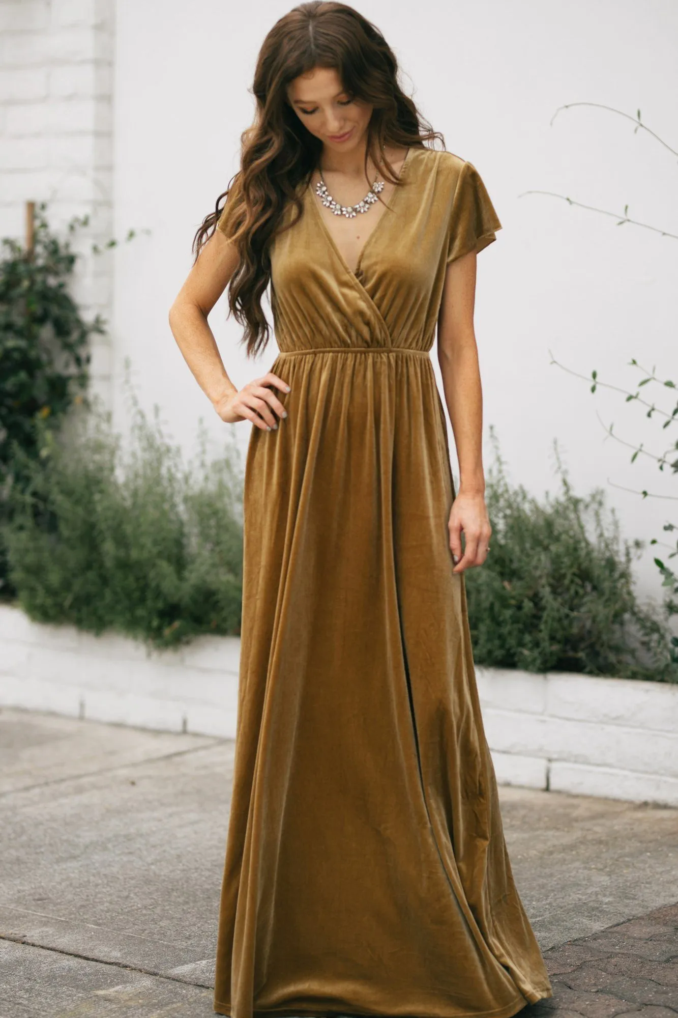 Vanessa Velvet Surplice Maxi Dress