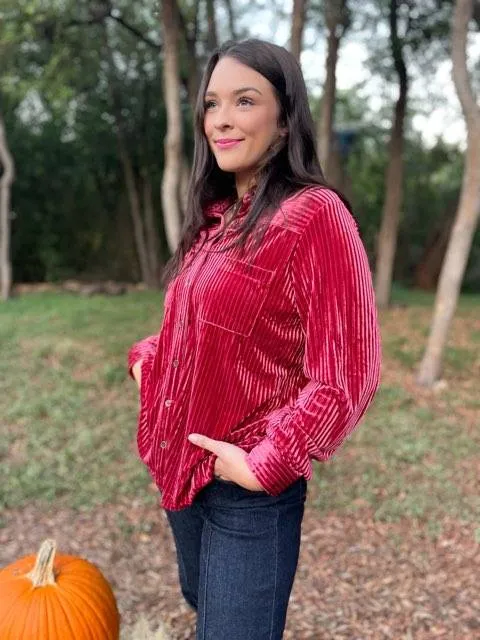 Velvet Long Sleeve Top