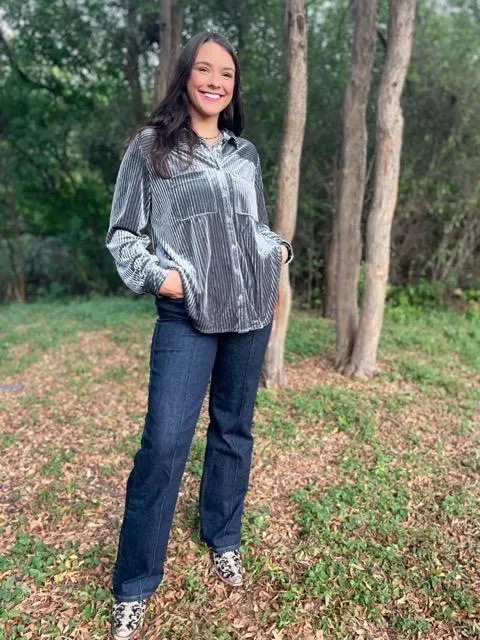 Velvet Long Sleeve Top
