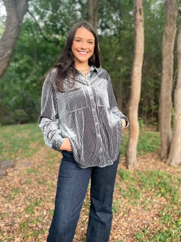 Velvet Long Sleeve Top
