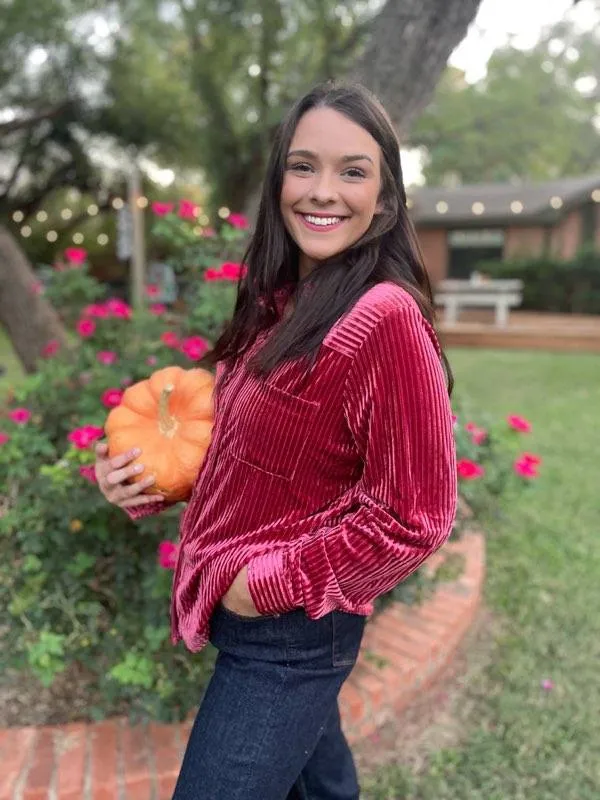 Velvet Long Sleeve Top