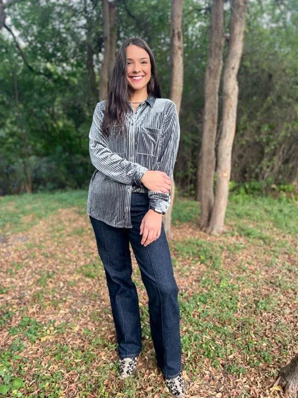 Velvet Long Sleeve Top