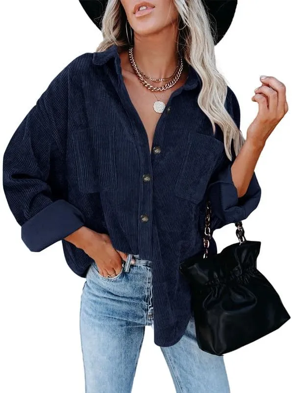 Women's Brushed Plaid Shirts Long Sleeve Flannel Lapel Button Down Cardigan Boyfriend Shacket Jacket Coats
