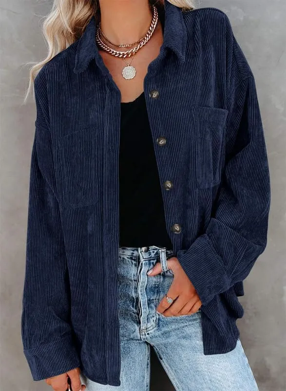 Women's Brushed Plaid Shirts Long Sleeve Flannel Lapel Button Down Cardigan Boyfriend Shacket Jacket Coats