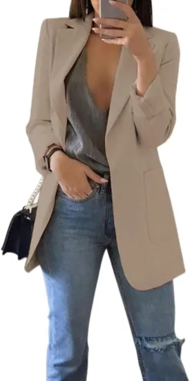 Womens Casual Blazers Business Oversized Blazer Jacket Long Sleeve Open Front Work Office Blazer Trendy Clothes
