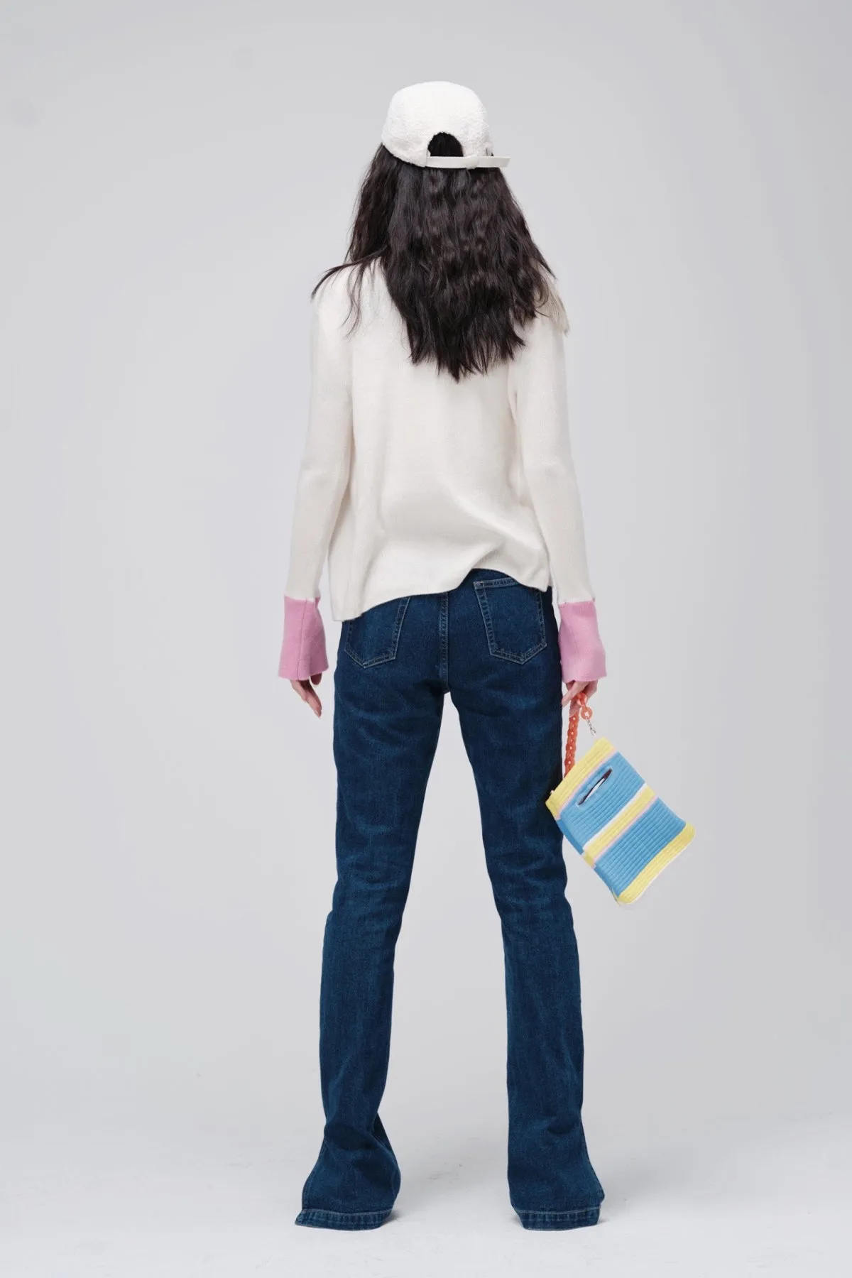 ZI II CI IEN | Pink Contrast Cashmere Cardigan